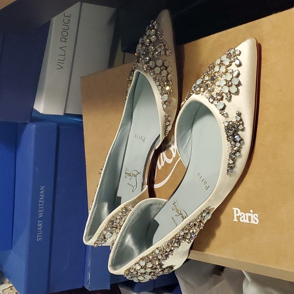Sz 37 NIB $2950 Louboutin crystal encrusted flats - Picture 8 of 13
